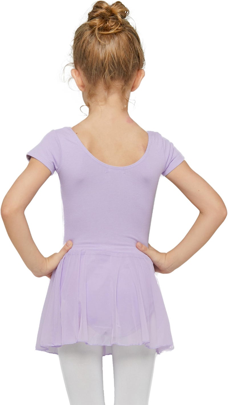 MdnMd Kids Girls Classic Ballet Dance Leotard with Tutu Skirt Dress Costume (Lavender Purple, Age 10-12) - Image 1